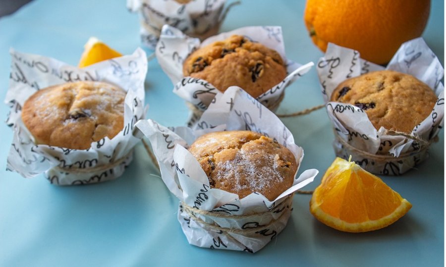 Orangen-Muffins mit Schokolade - Rezept | Kochrezepte.at