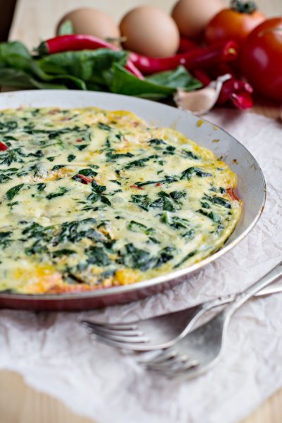 Omelette mit Blattspinat und Feta - Rezept | Kochrezepte.at